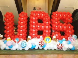 Customised Balloon Letters Backdrop Display