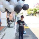 Black and silver helium balloons