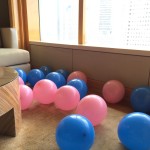 Blue and pink balloons