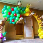 Balloon Giraffe Monkeys and Tree Arch