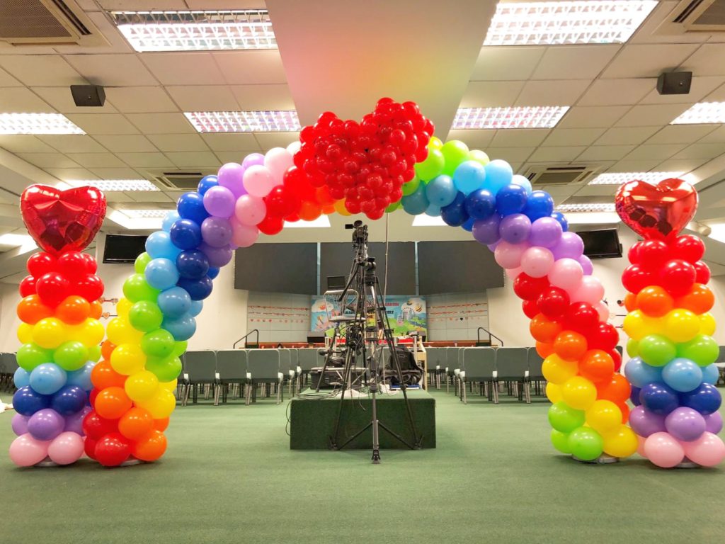 Rainbow Balloon Arch in Singapore
