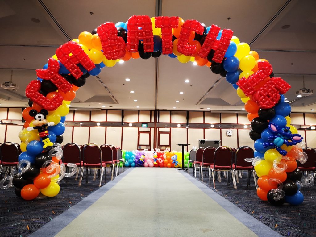 Rainbow Cartoon Balloon Arch