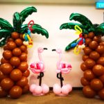 Balloon Palm Tree and Flamingo Sculpture