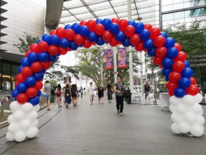Red and Blue Balloon Arch