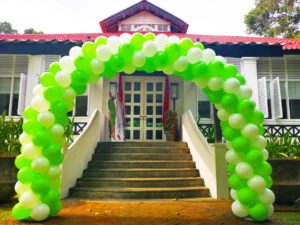 Green and White Balloon Arch