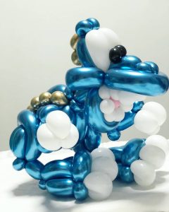 Blue Balloon Dinosaur Sculpture Delivery