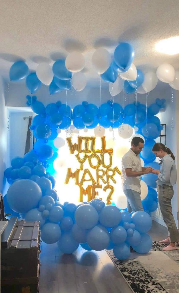 Will you marry me balloon decoration