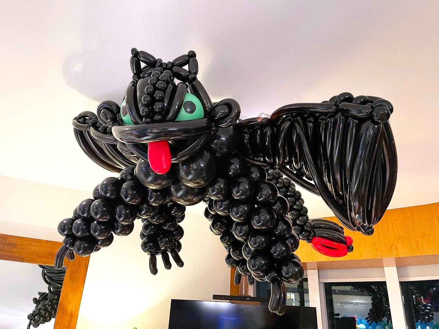 Balloon Toothless Dragon Sculpture on Ceiling Singapore