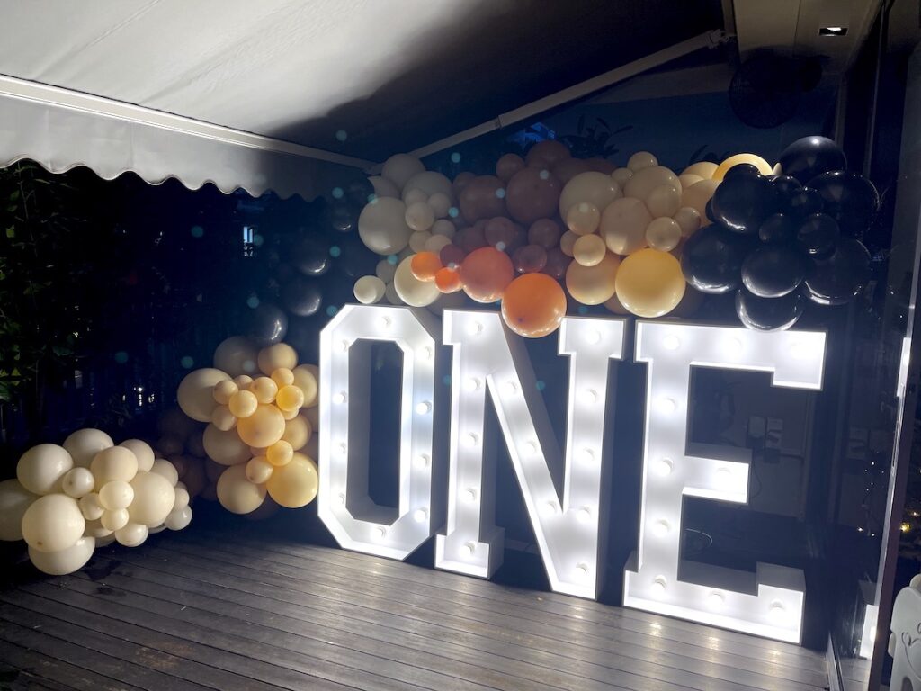 Balloon Garland with Lighted Letters Rental