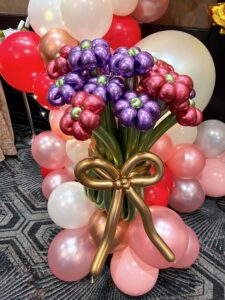 Chrome balloon flowers bouquet Sculpture