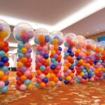 Rianbow Balloon Pillars Decorations Singaore