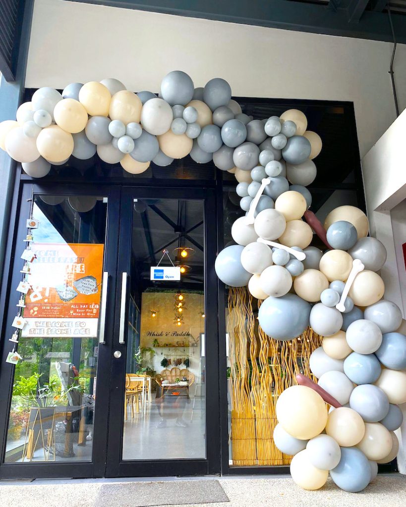 Organic Balloon Arch Garland for Cafe Opening