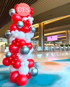 Organic Balloon Pillar Decor for DFS