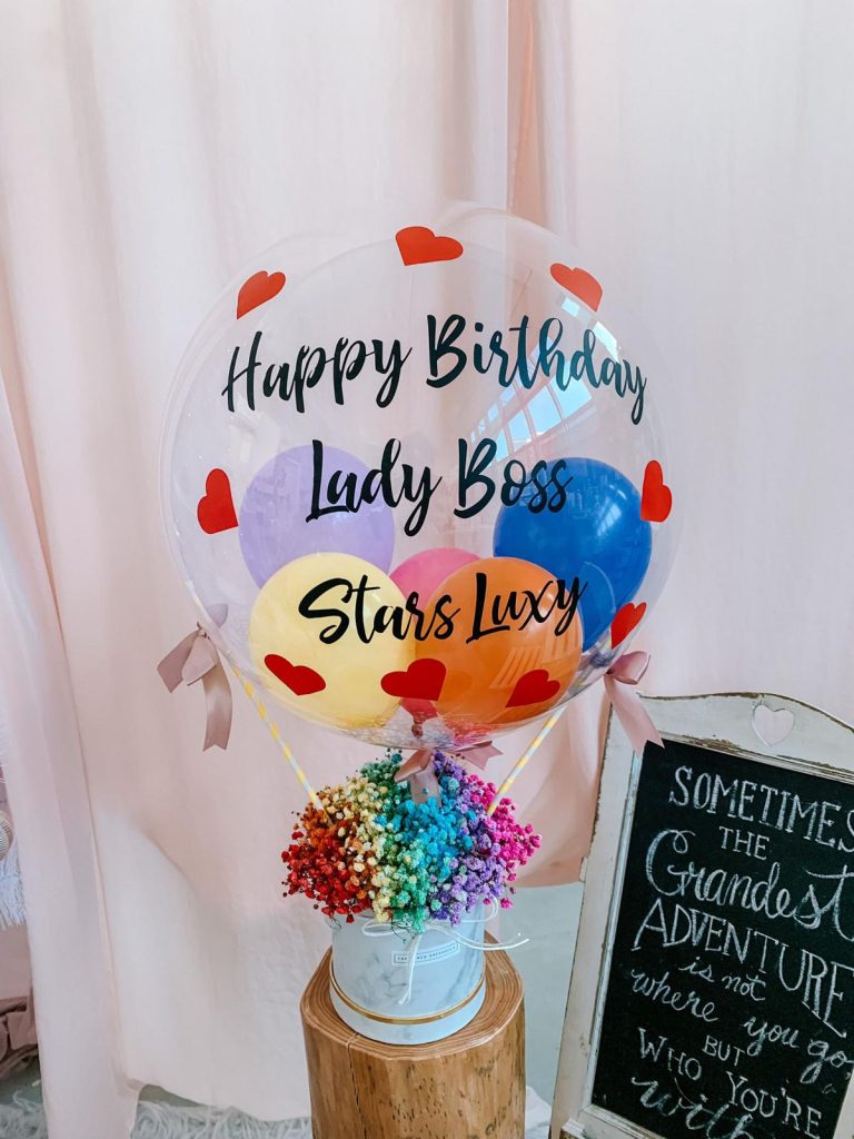that balloons colourful personalised hot air balloon gift