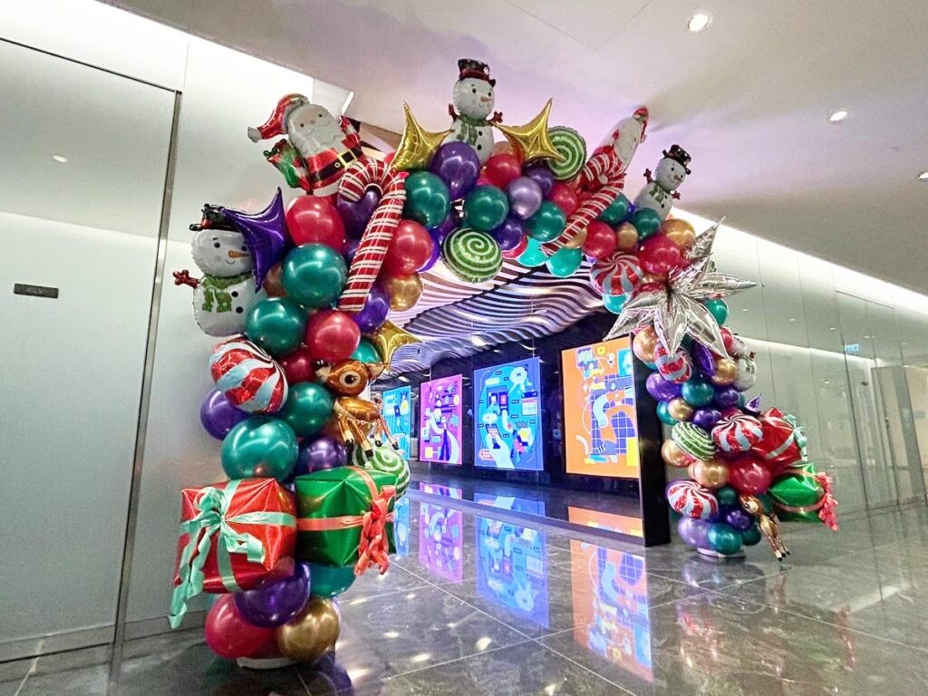 TikTok Office Christmas Balloon Arch