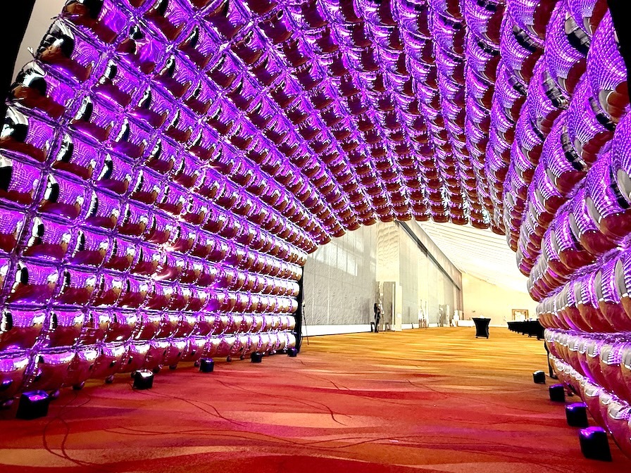 Foil Balloon Tunnel Decoration with lights