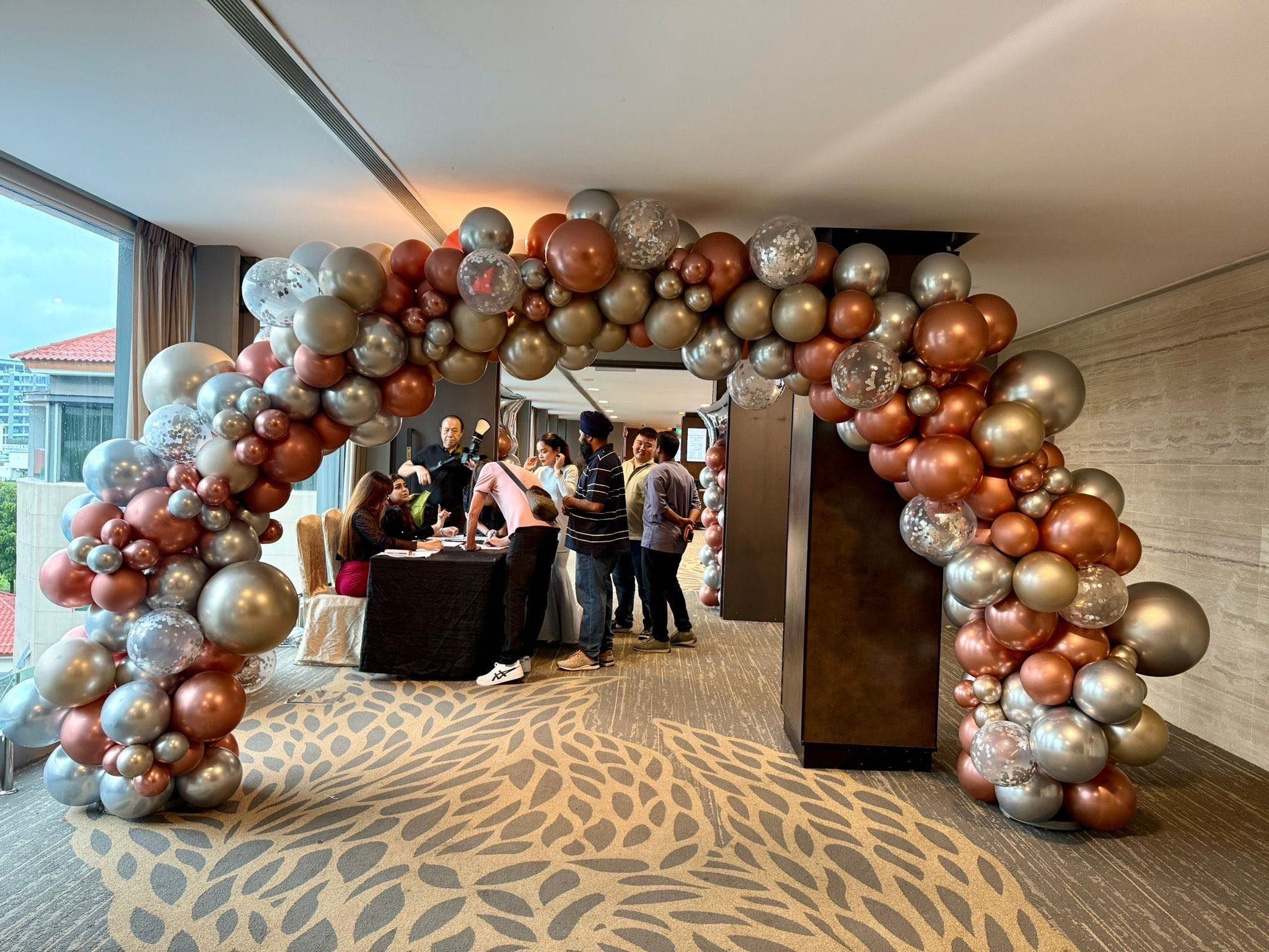 Organic balloon decorations Singapore backdrop in pastel colours